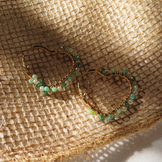 Oorbellen | Green heart