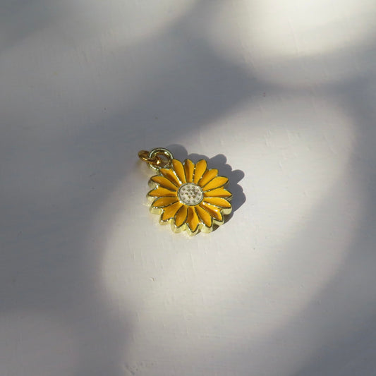 Bedel | emaille zonnebloem 17x13 mm