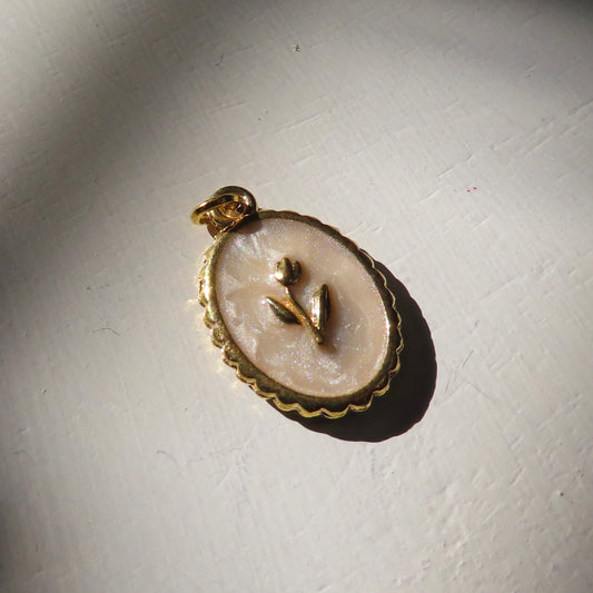 Bedel | emaille tulp / goud 21 mm