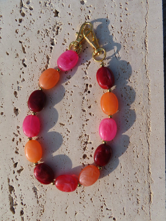 Telefoonkoord | Roze-Oranje-Rood