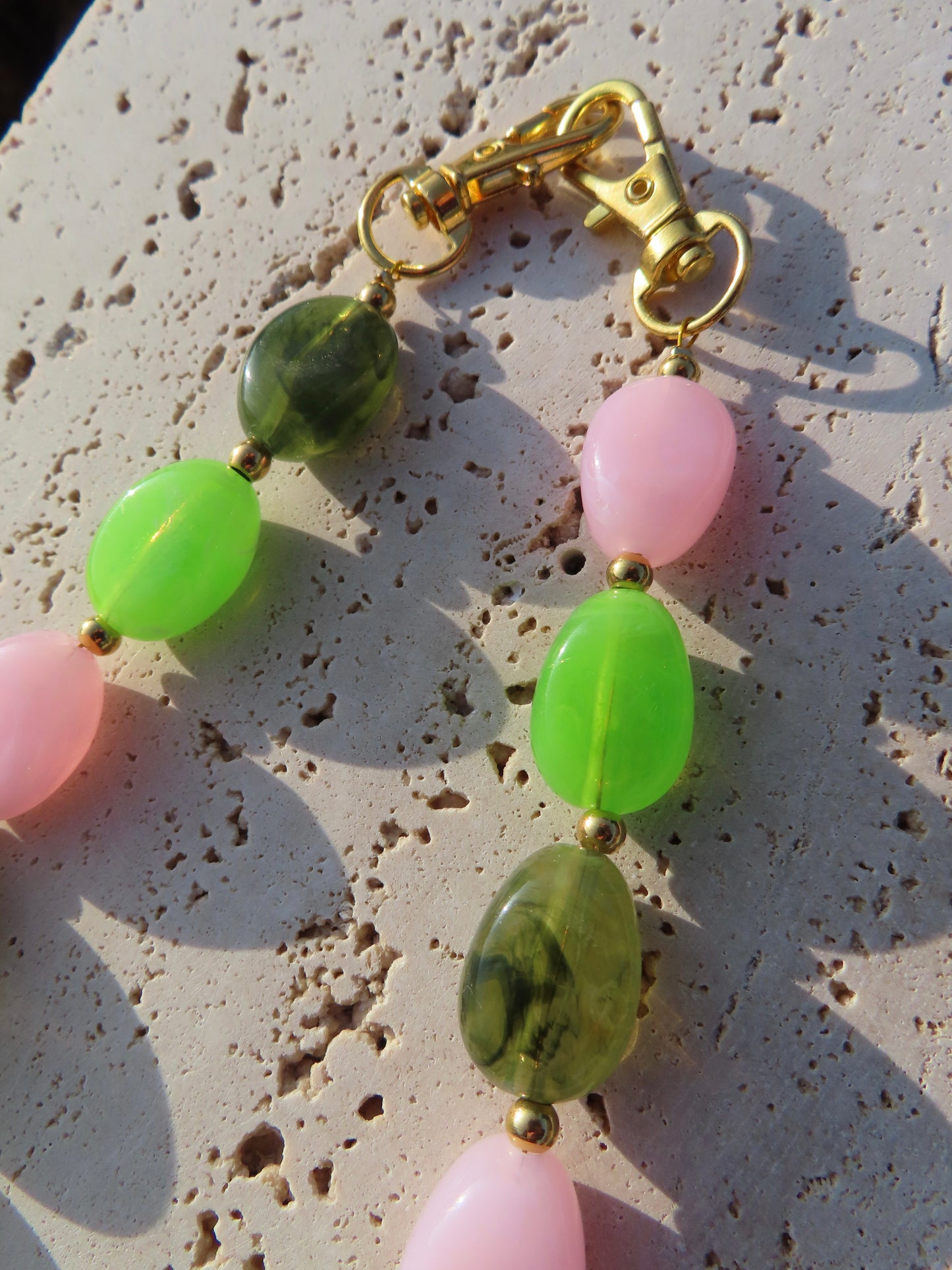 Telefoonkoord | Groen-Roze