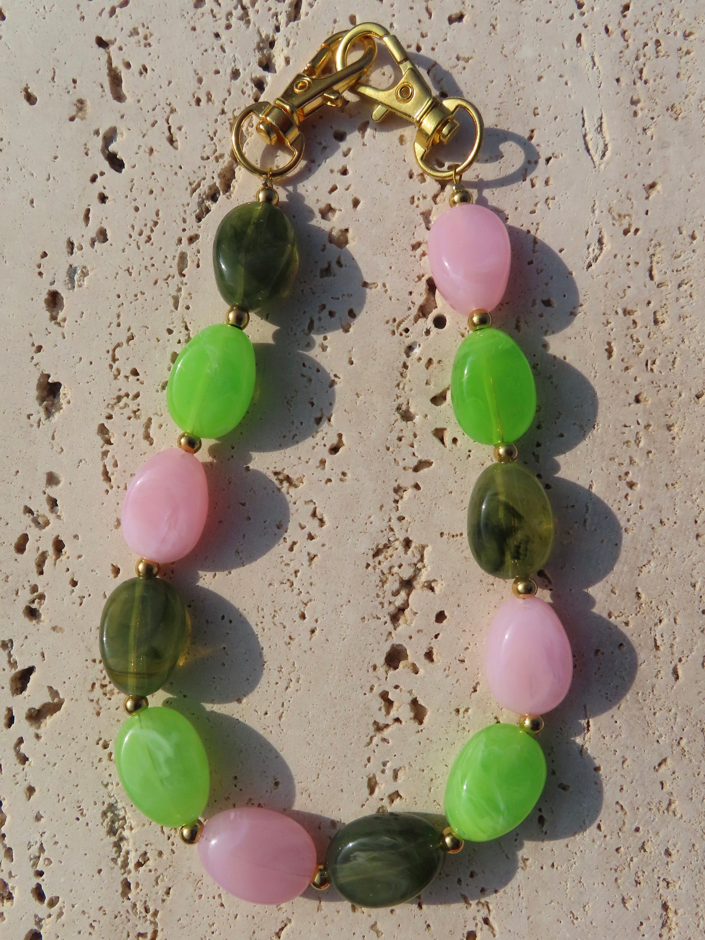 Telefoonkoord | Groen-Roze