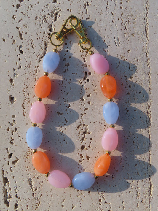 Telefoonkoord | Blauw-Oranje-Roze