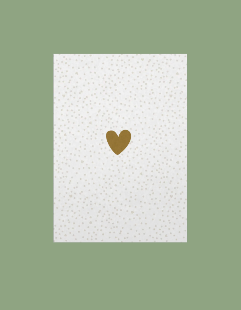 Ansichtkaart | Gold heart